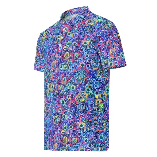 Liquid Confetti on a Men's Slim Fit Polo Shirt
