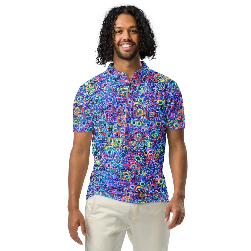 Liquid Confetti on Men's Slim Fit Polo Shirt — Front