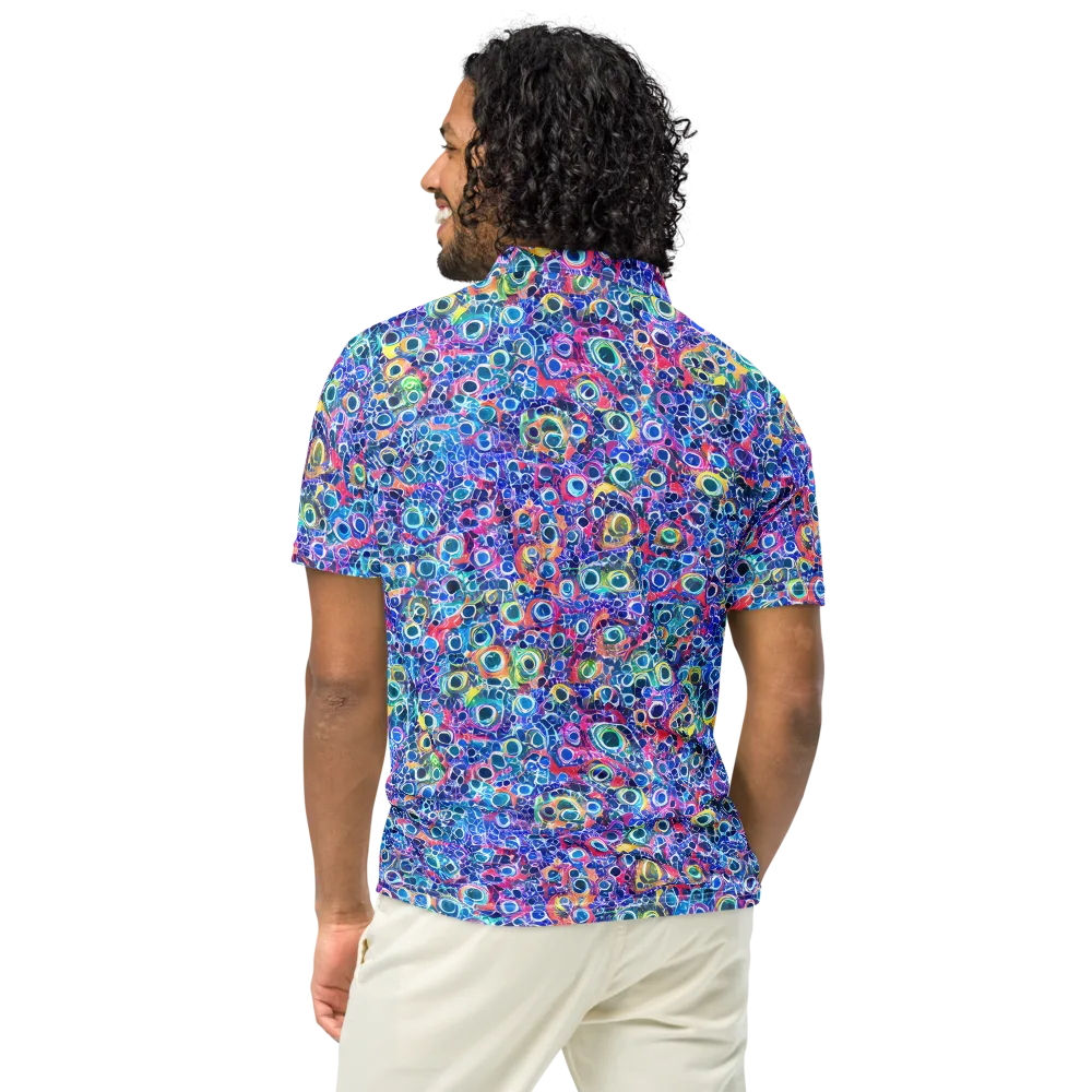 Liquid Confetti on Men's Slim Fit Polo Shirt — Back
