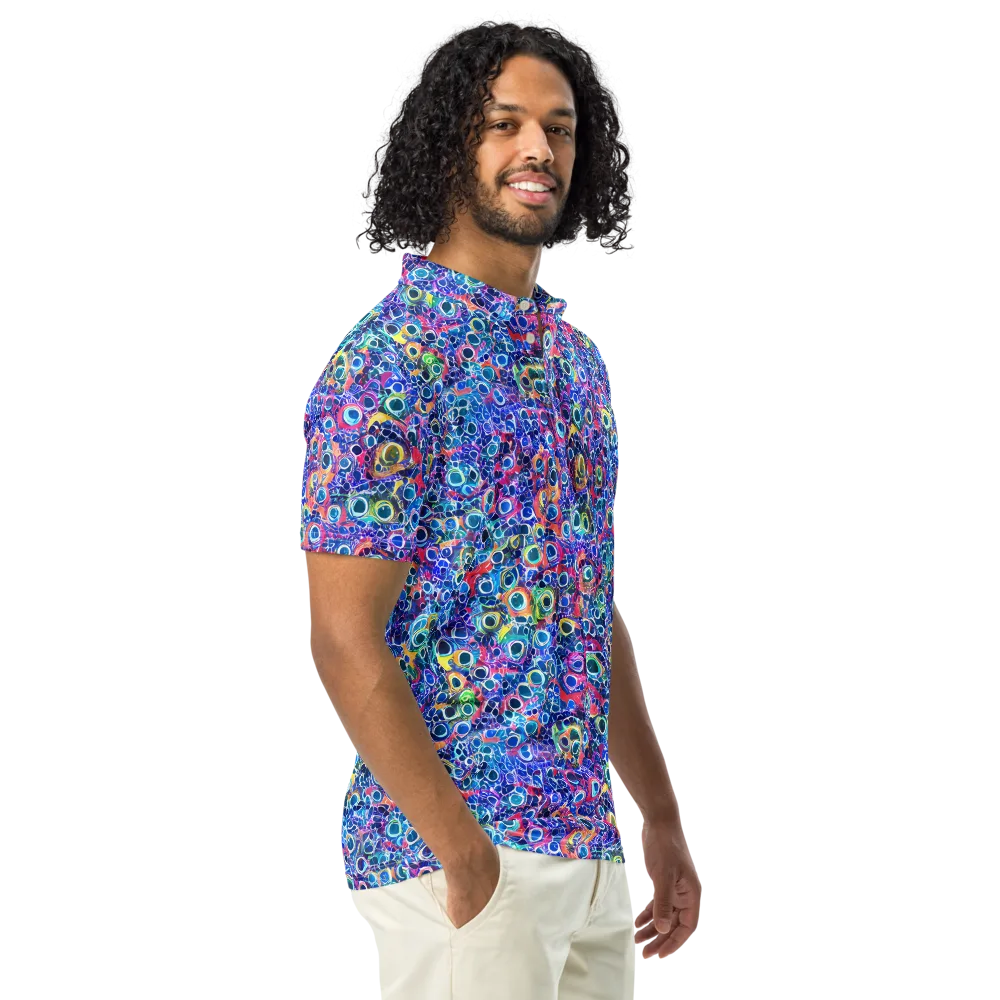 Liquid Confetti on Men's Slim Fit Polo Shirt — Right Front
