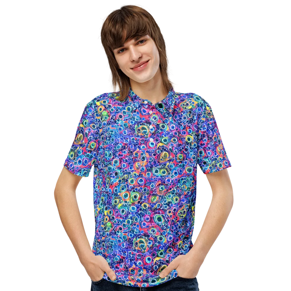 Liquid Confetti on Men's Slim Fit Polo Shirt — Front