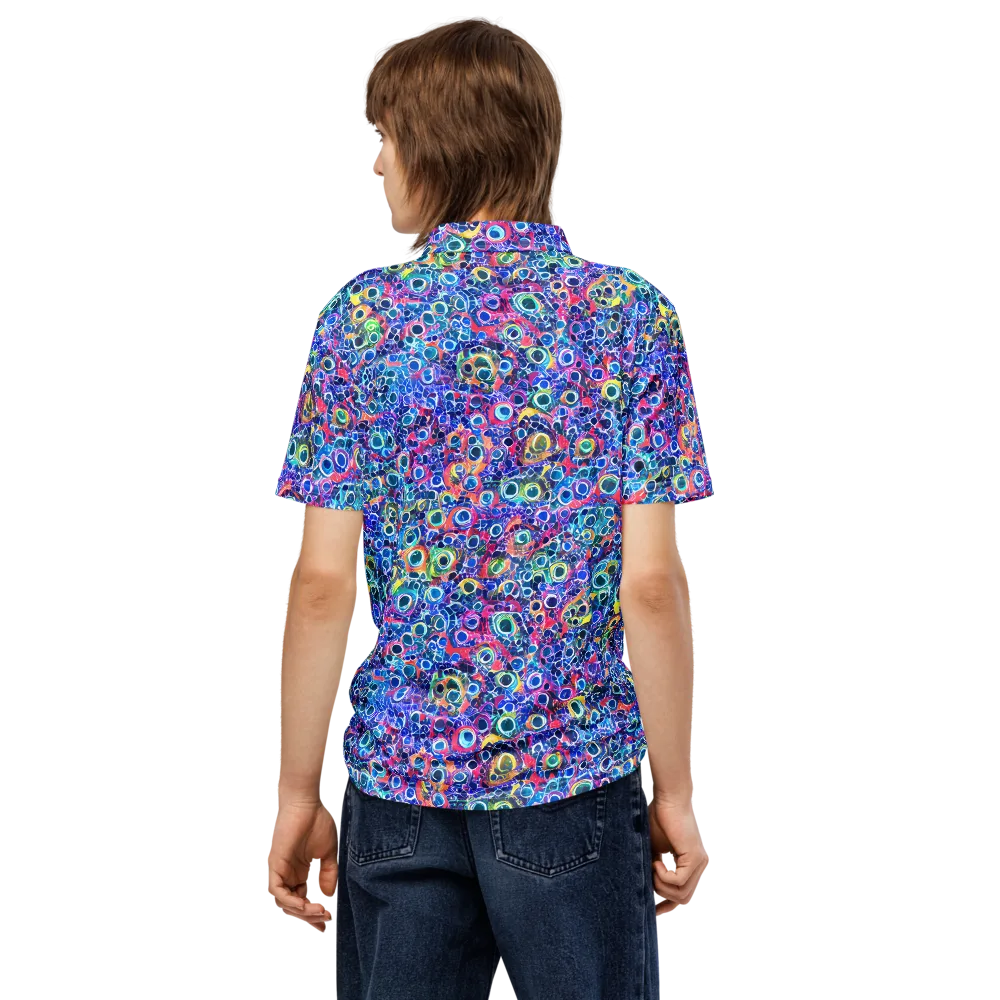 Liquid Confetti on Men's Slim Fit Polo Shirt — Back