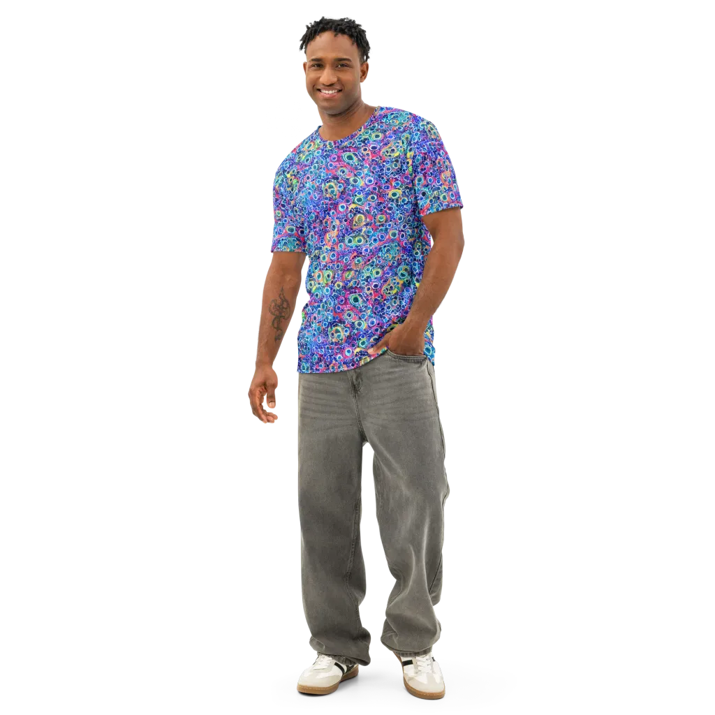 Liquid Confetti on Men's Cotton Crew Neck T-Shirt — Front
