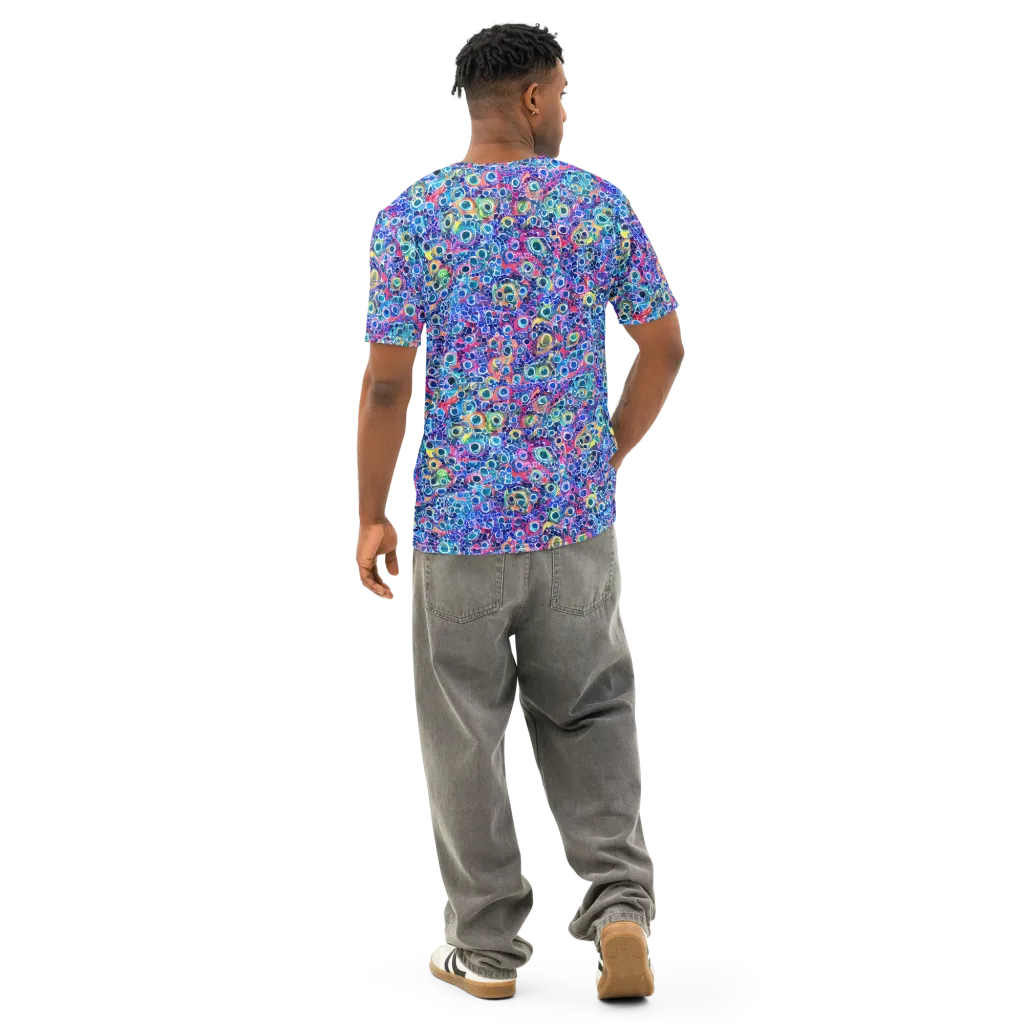 Liquid Confetti on Men's Cotton Crew Neck T-Shirt — Back