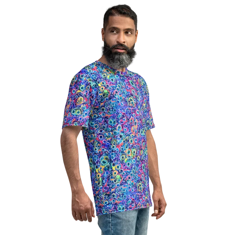 Liquid Confetti on Men's Crew Neck T-Shirt — Right