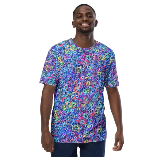Liquid Confetti on a Men's Crew Neck T-Shirt