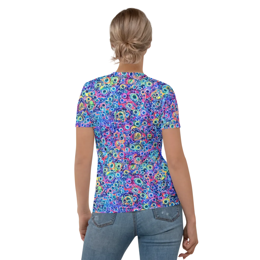 Liquid Confetti on Women's Crew Neck T-Shirt — Back