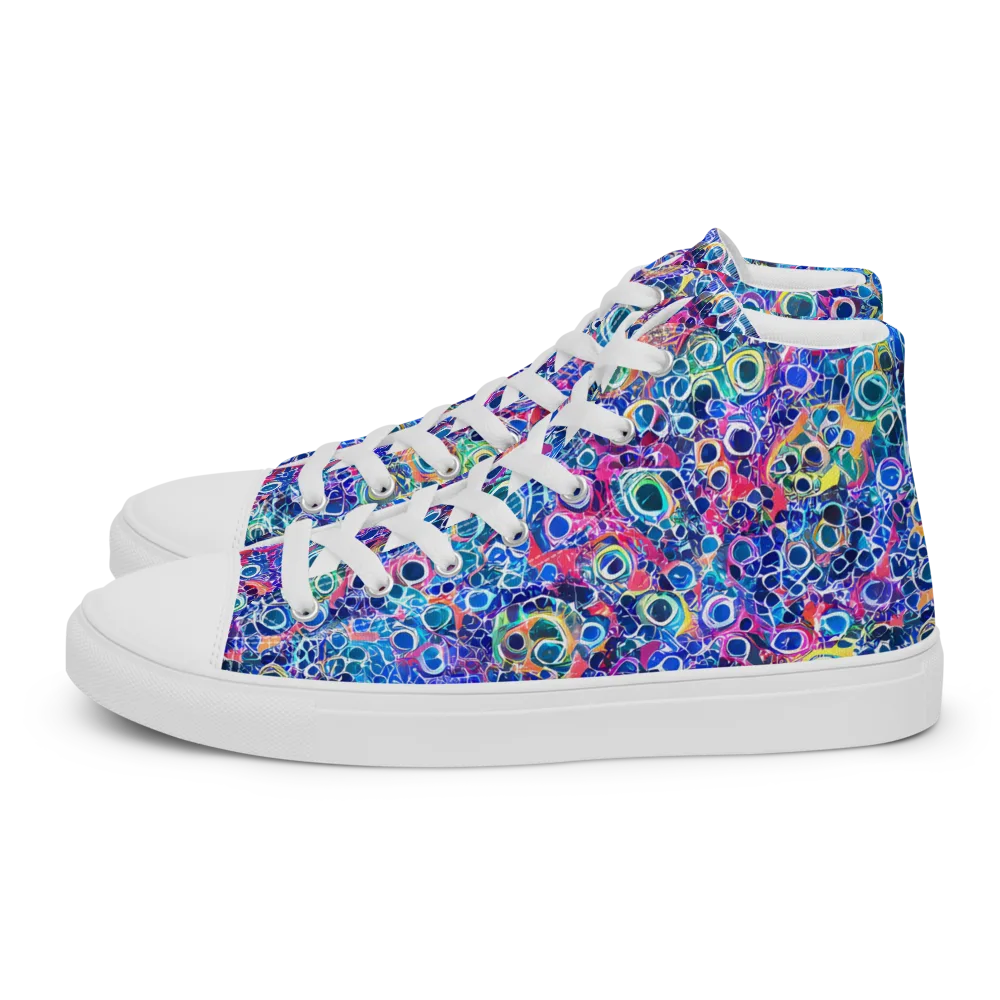Liquid Confetti on Women's High Top Canvas Shoes — Left
