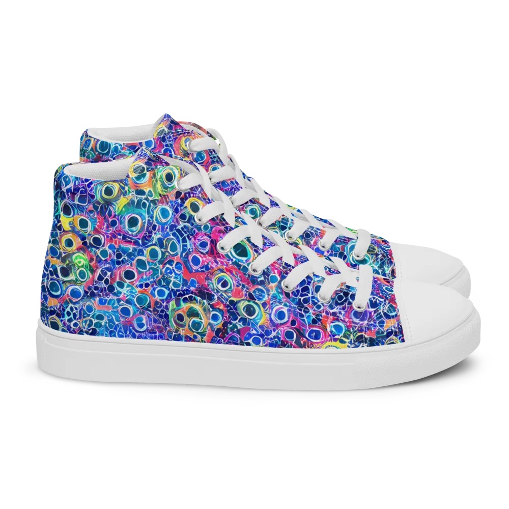 Liquid Confetti on Women's High Top Canvas Shoes — Right