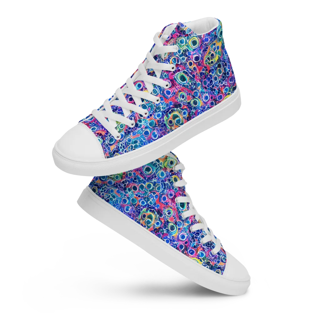 Liquid Confetti on Women's High Top Canvas Shoes — Front