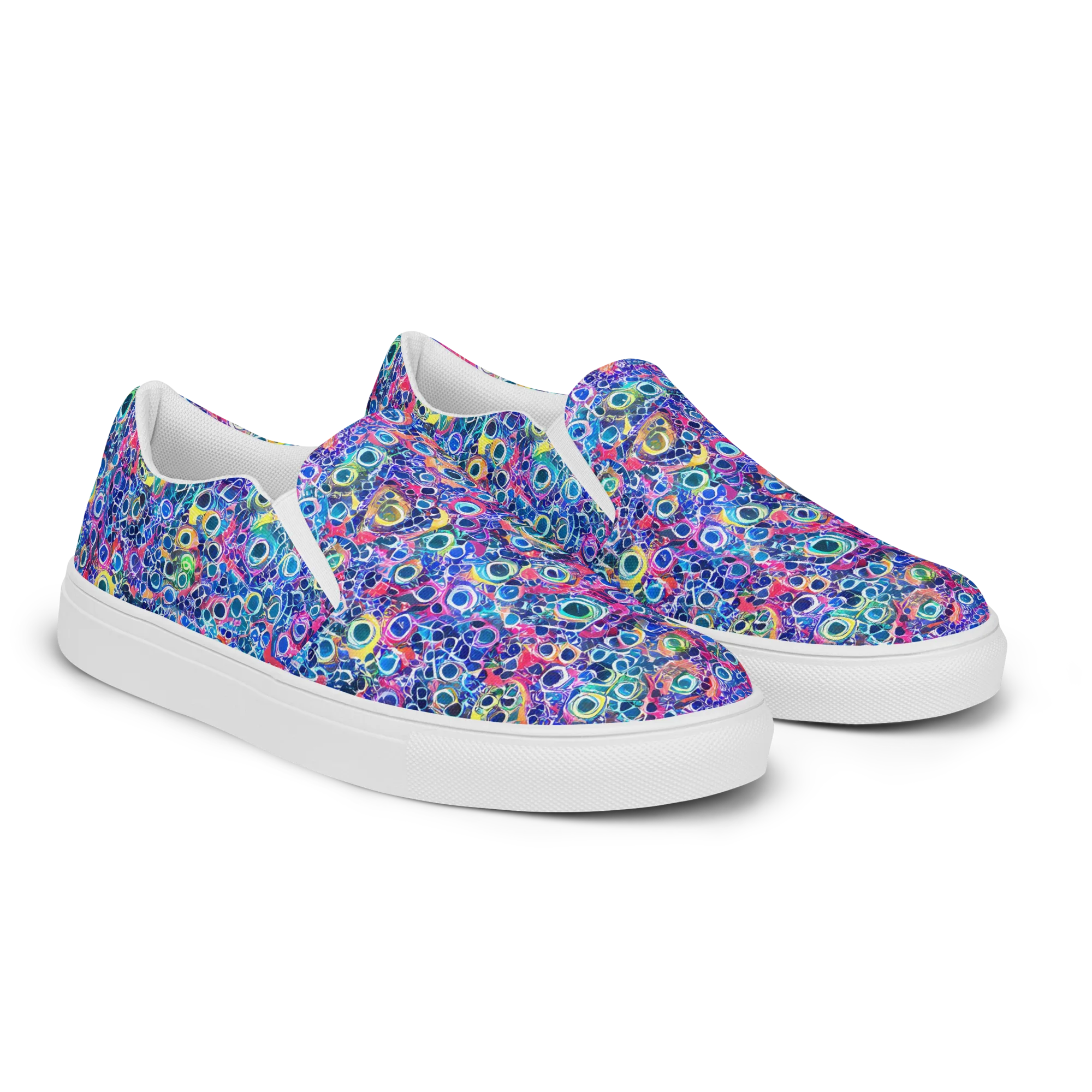 Liquid Confetti on Men's Slip-On Canvas Shoes — Right Front