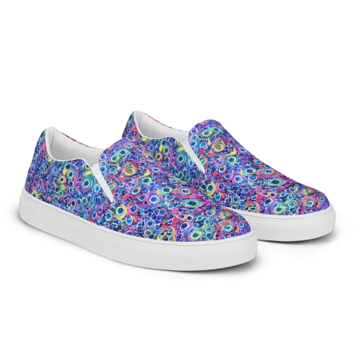 Liquid Confetti on a Men's Slip-On Canvas Shoes