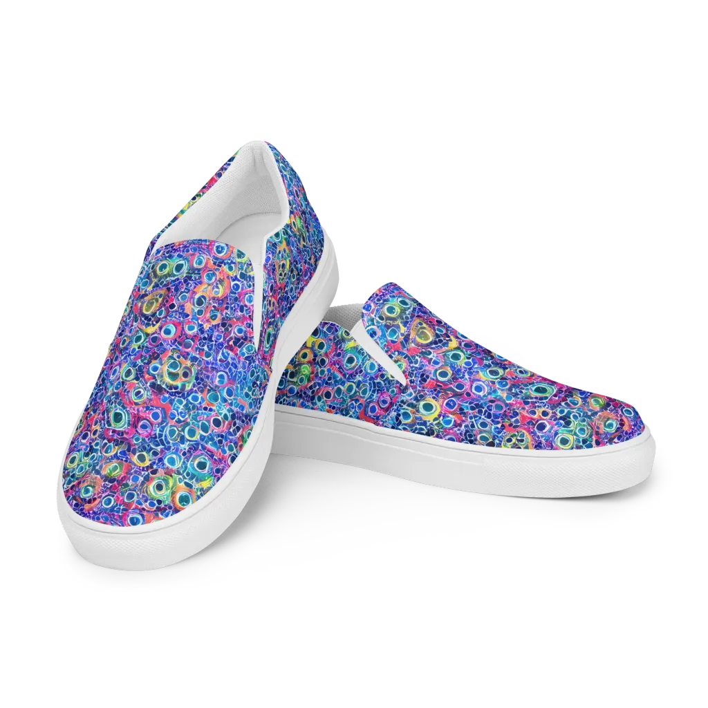 Liquid Confetti on Men's Slip-On Canvas Shoes — Left Front