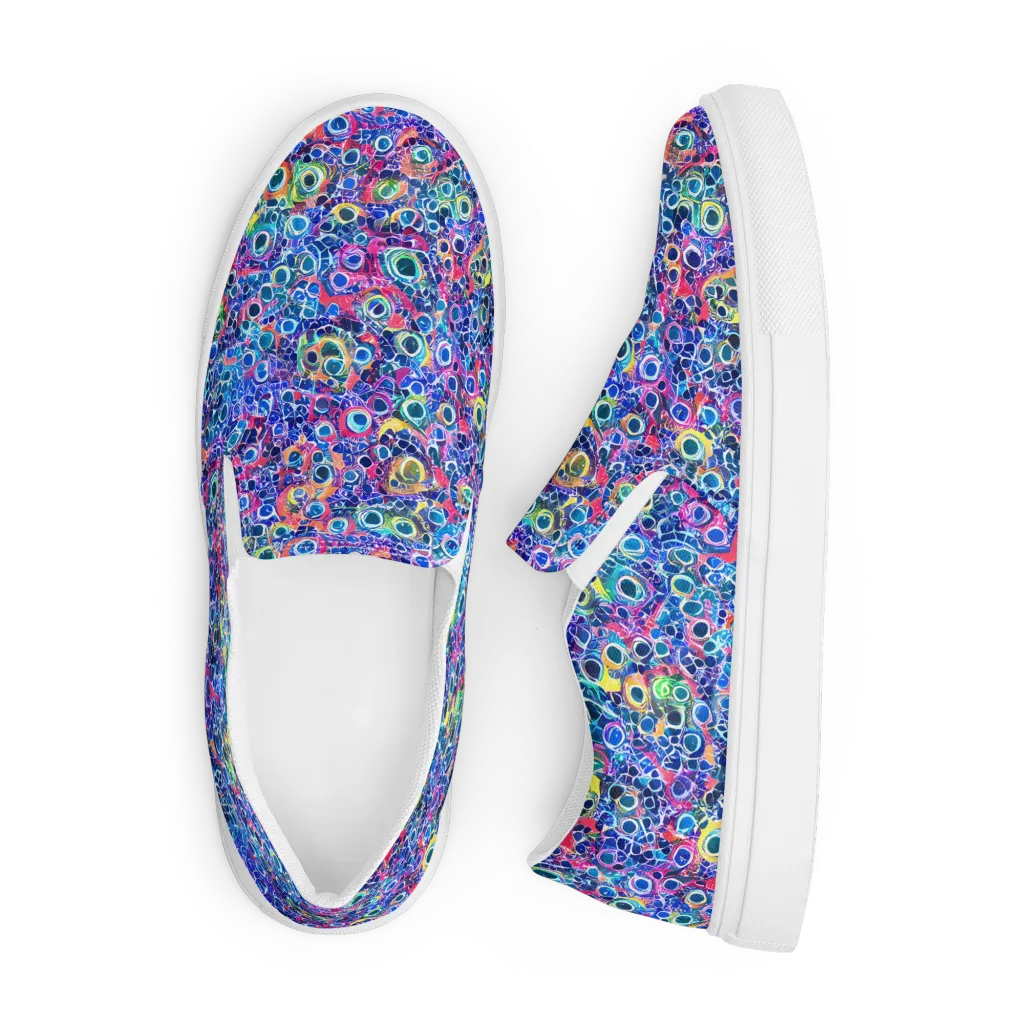 Liquid Confetti on Men's Slip-On Canvas Shoes — Front