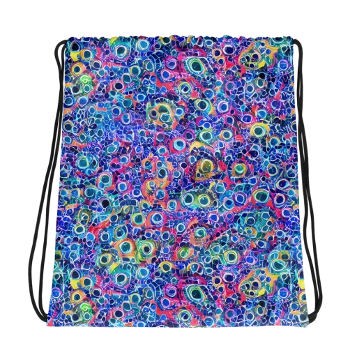 Liquid Confetti on a Drawstring Bag