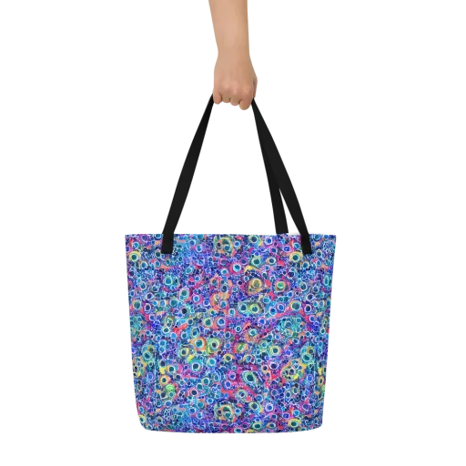 Liquid Confetti on a Large Tote Bag W/ Pocket