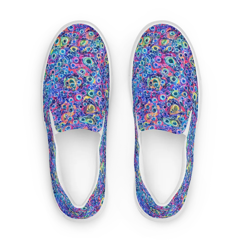 Liquid Confetti on Women's Slip-On Canvas Shoes — Front