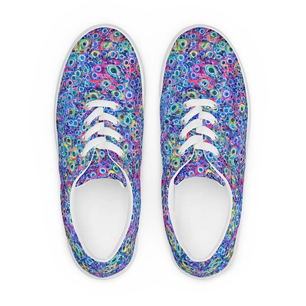 Liquid Confetti on Men's Lace-Up Canvas Shoes — Front