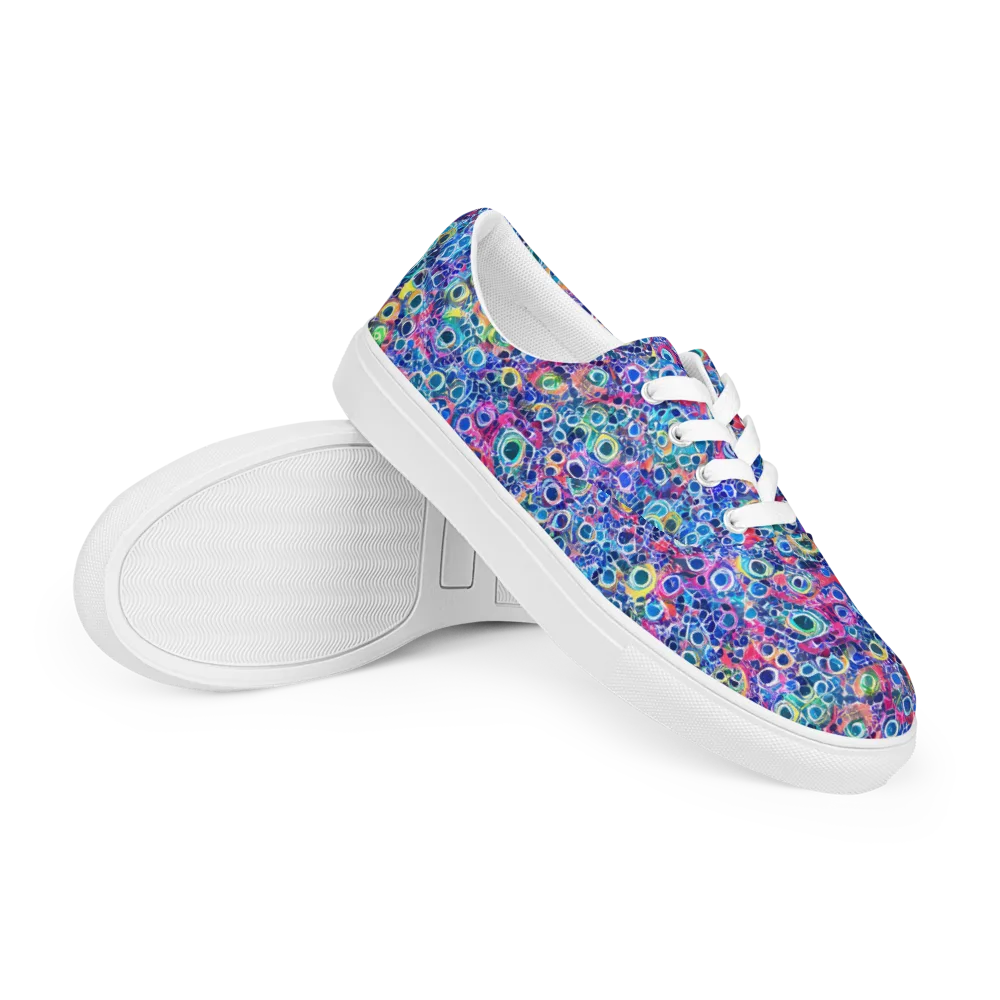 Liquid Confetti on Men's Lace-Up Canvas Shoes — Right Front