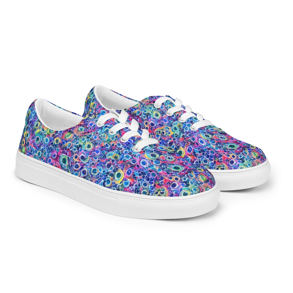 Liquid Confetti on Men's Lace-Up Canvas Shoes — Right Front