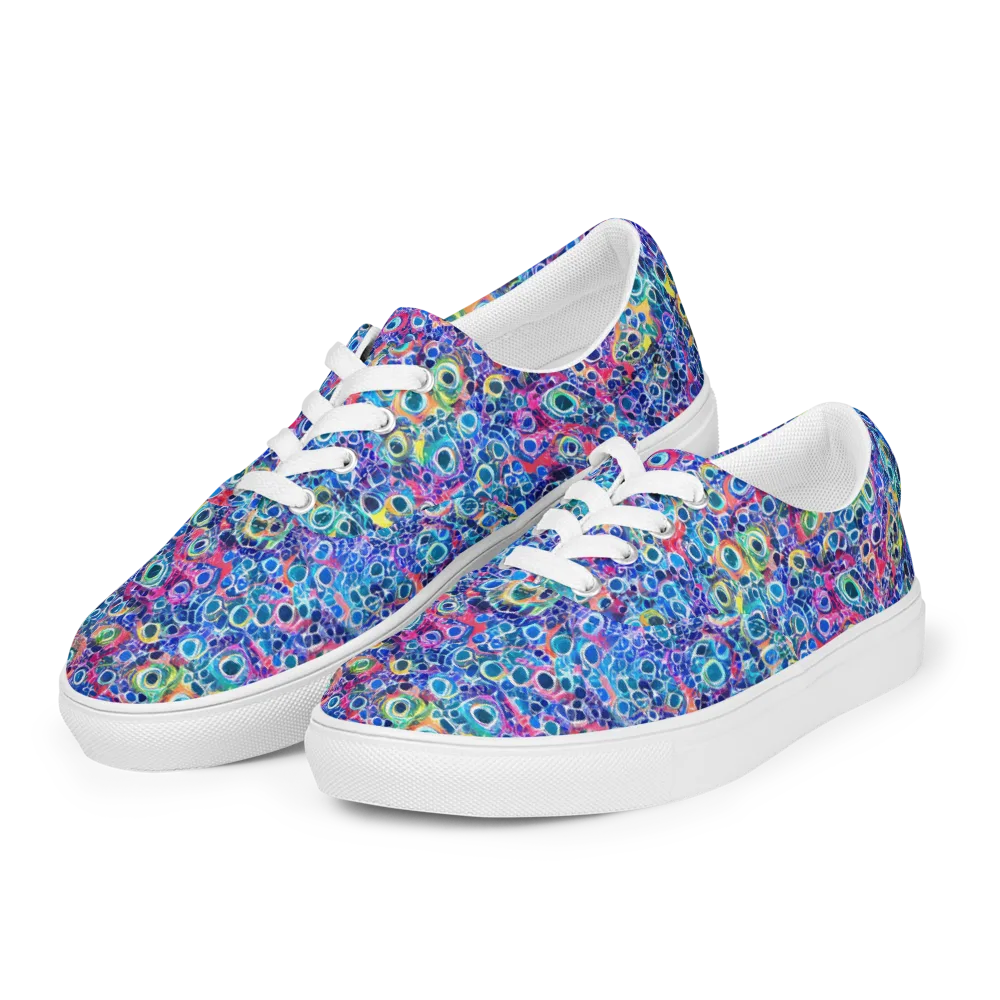 Liquid Confetti on Men's Lace-Up Canvas Shoes — Left Front