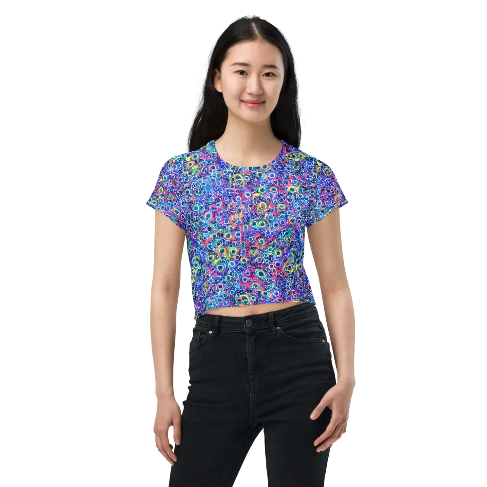 Liquid Confetti on Crop Tee — Front