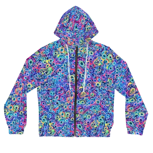 Liquid Confetti on a Women's Full-Zip Hoodie