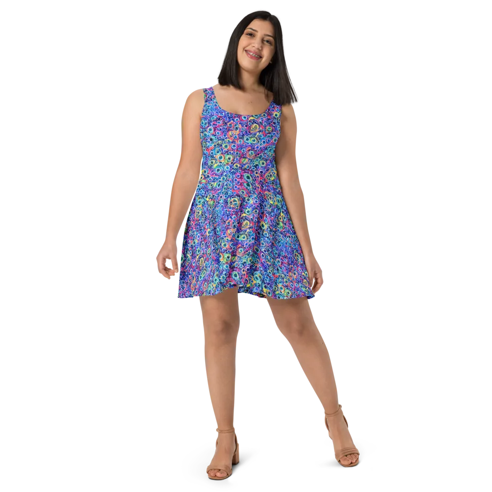 Liquid Confetti on Skater Dress — Front