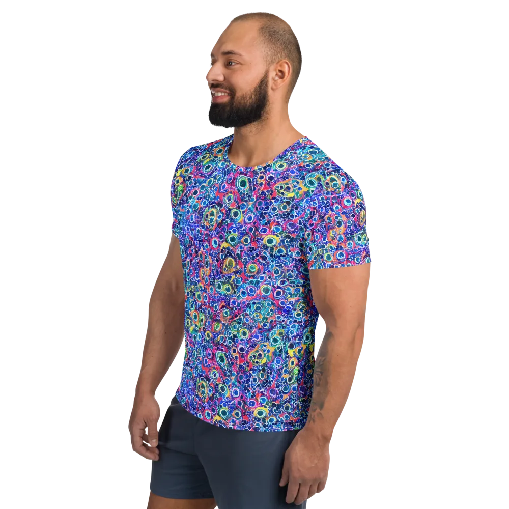 Liquid Confetti on Men's Athletic T-Shirt — Left
