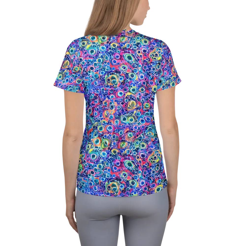 Liquid Confetti on Women's Athletic T-Shirt — Back