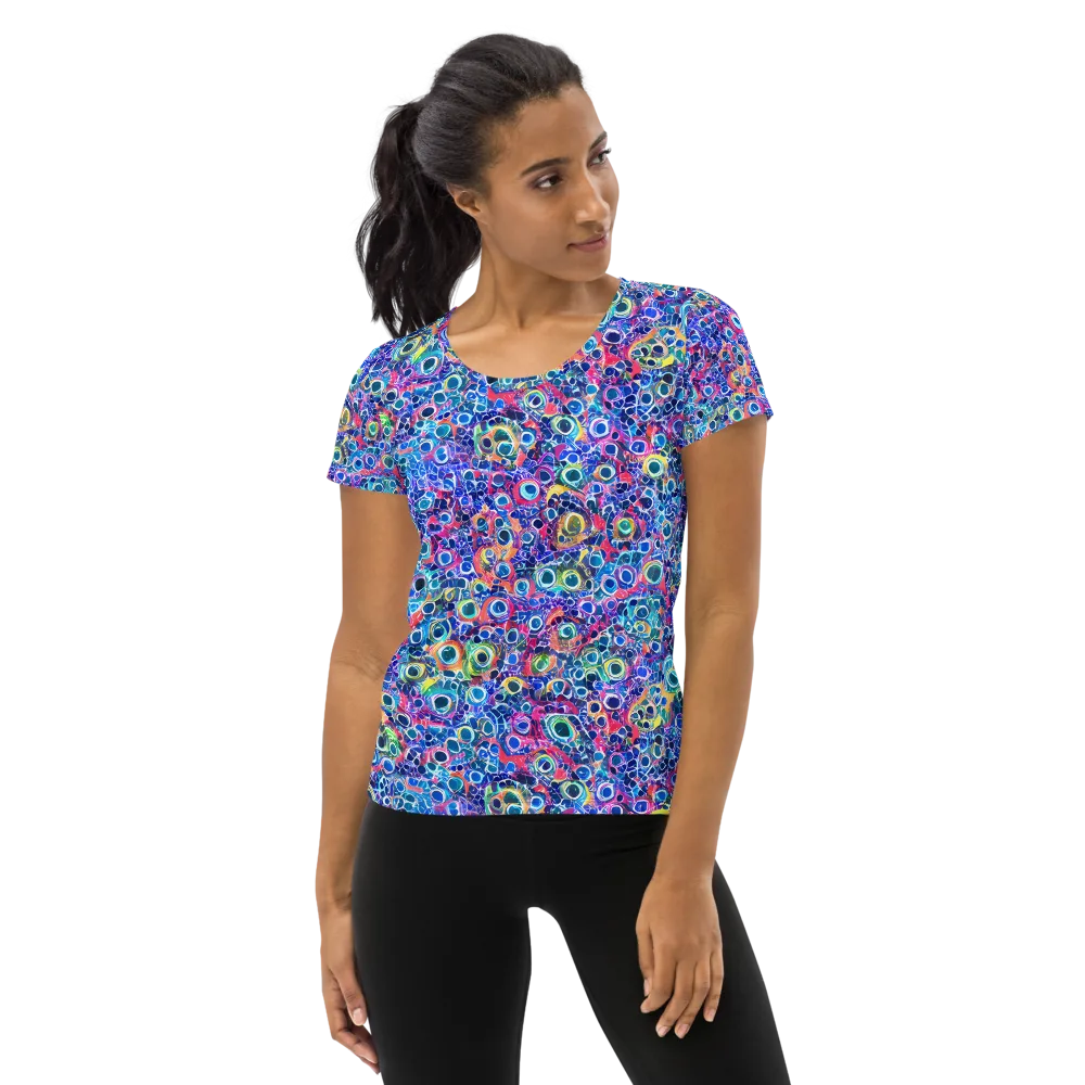 Liquid Confetti on Women's Athletic T-Shirt — Front