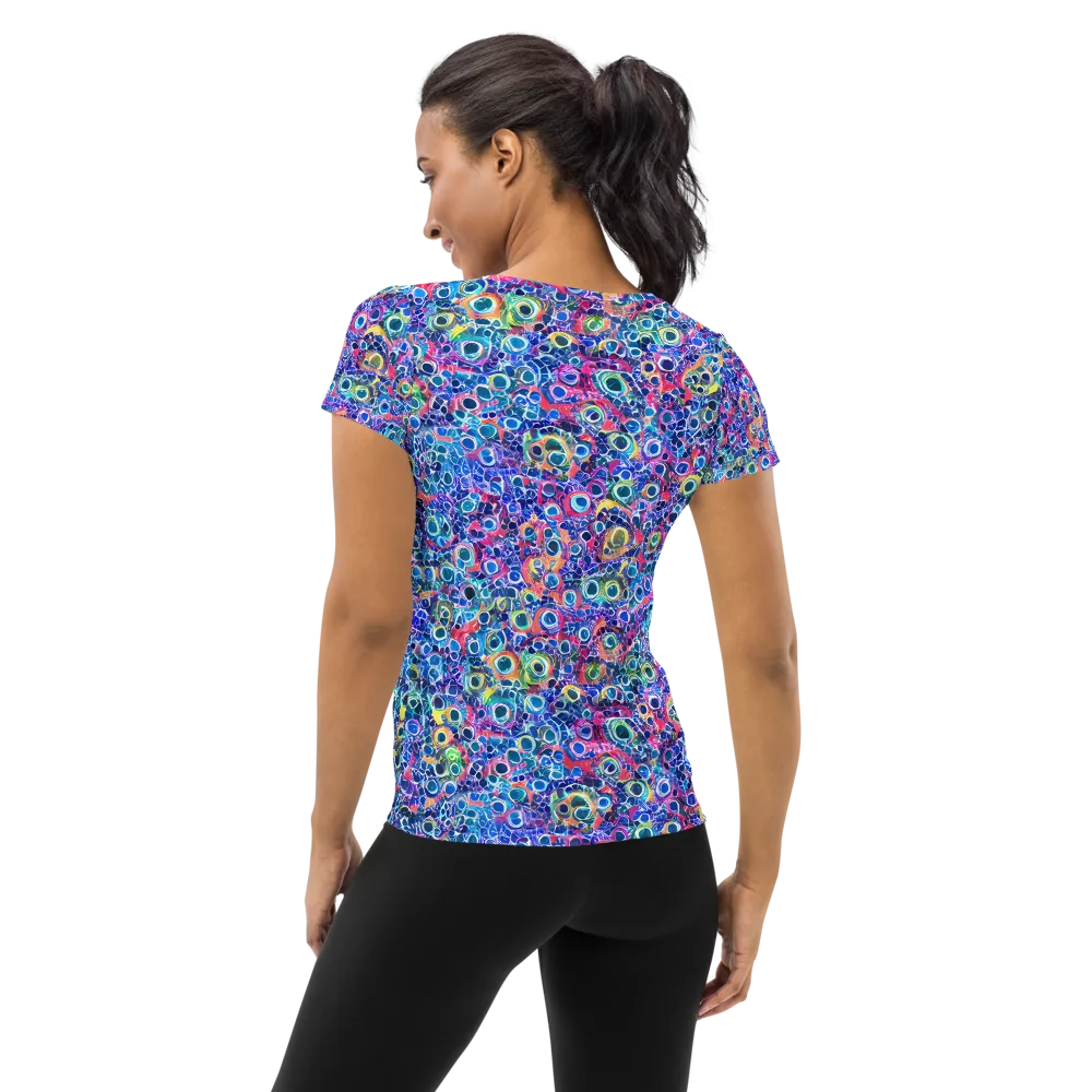 Liquid Confetti on Women's Athletic T-Shirt — Back