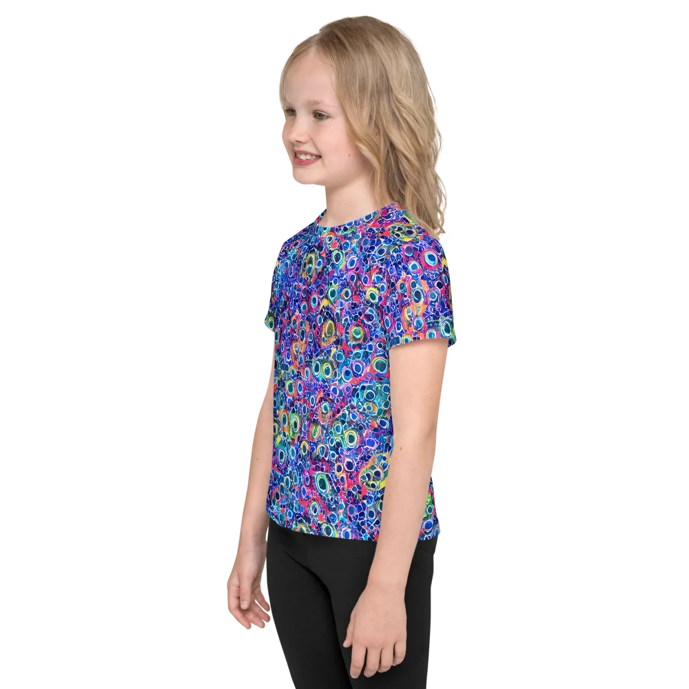 Liquid Confetti on Kids Crew Neck T-Shirt — Left