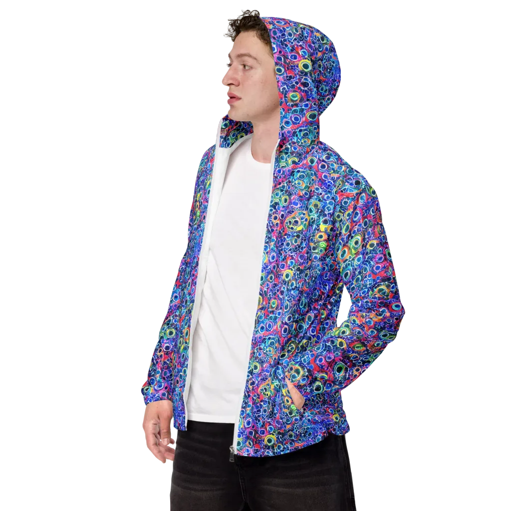 Liquid Confetti on Men's Windbreaker — Left Front