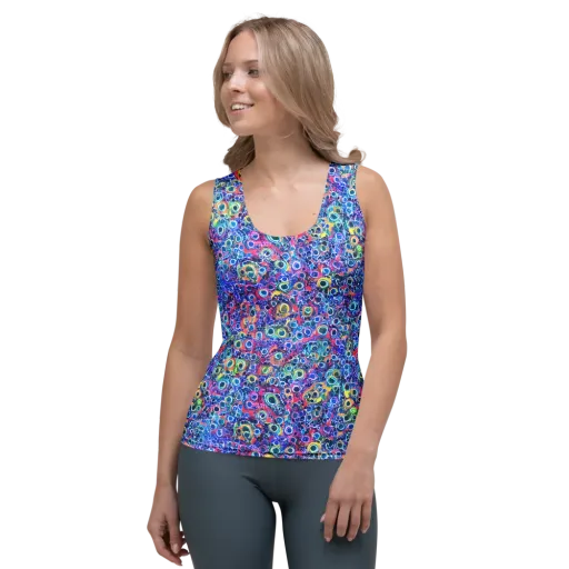 Liquid Confetti on a Women's Tank Top