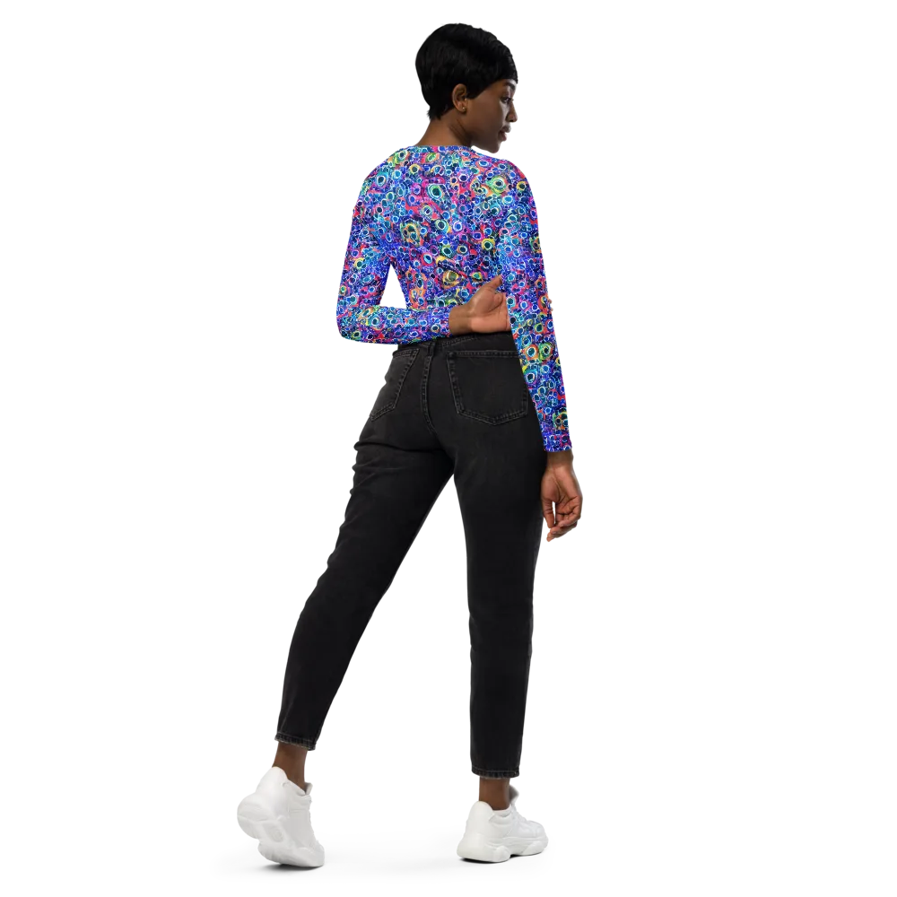 Liquid Confetti on Long Sleeve Crop Top — Right Back