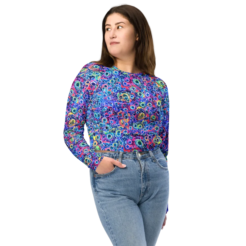 Liquid Confetti on Long Sleeve Crop Top — Front