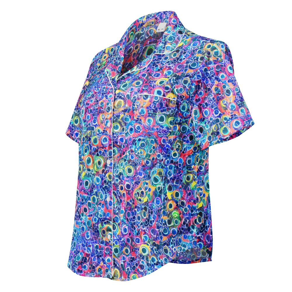 Liquid Confetti on Women's Short Sleeve Pajama Top — Left Front