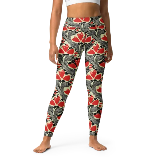 Scarlet Filigree on a Yoga Leggings