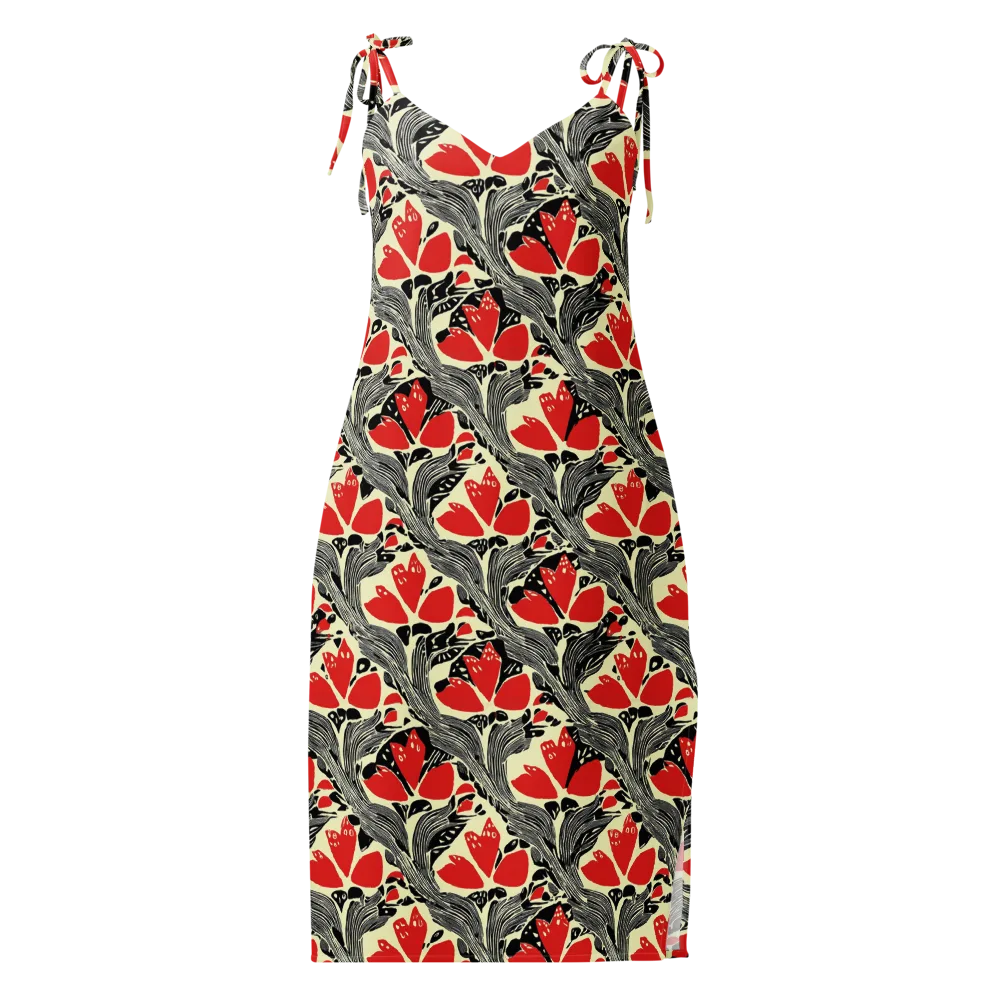 Scarlet Filigree on Slip Dress — Front