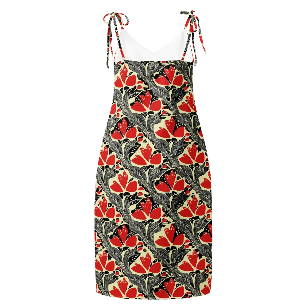 Scarlet Filigree on Slip Dress — Back