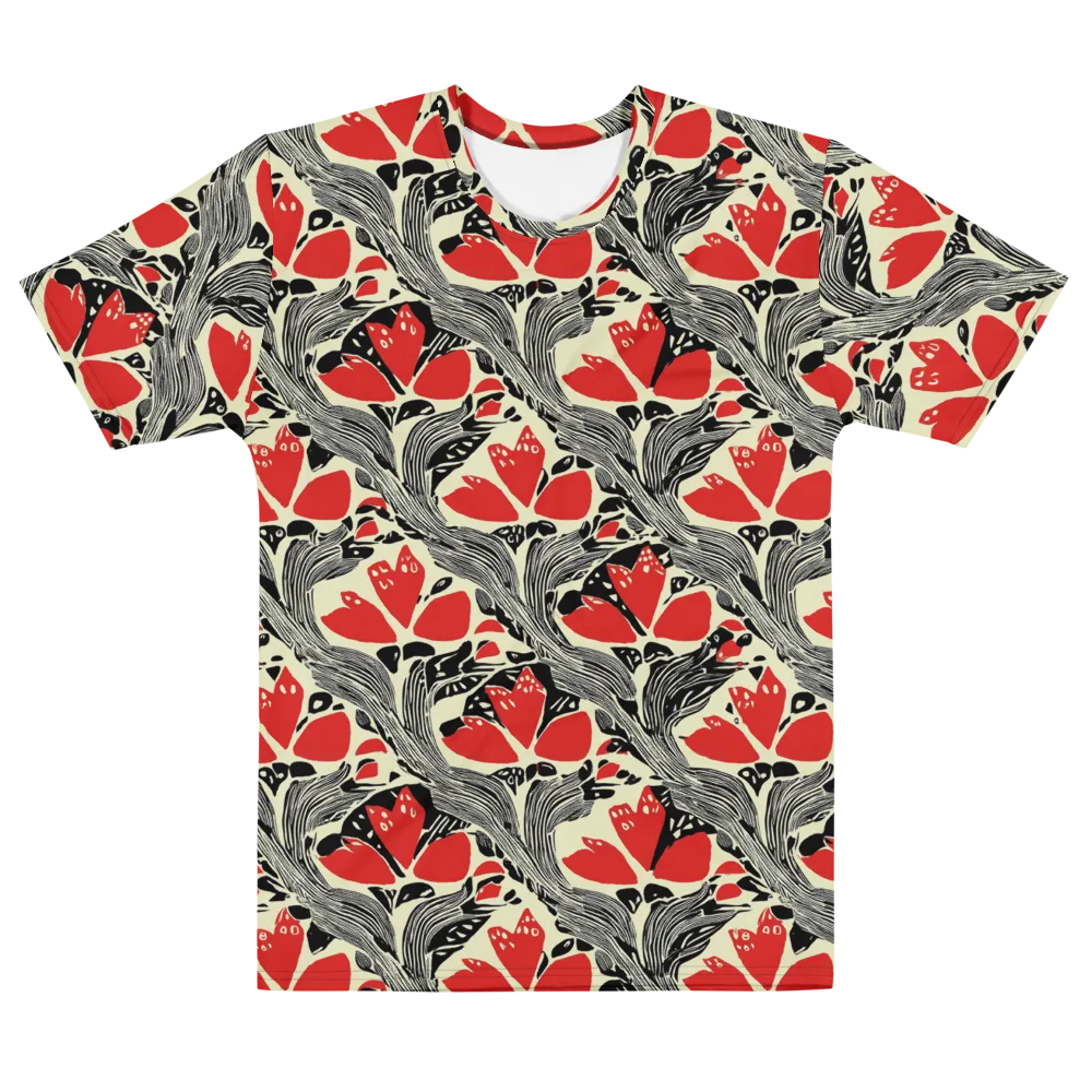 Scarlet Filigree on Men's Cotton Crew Neck T-Shirt — Front