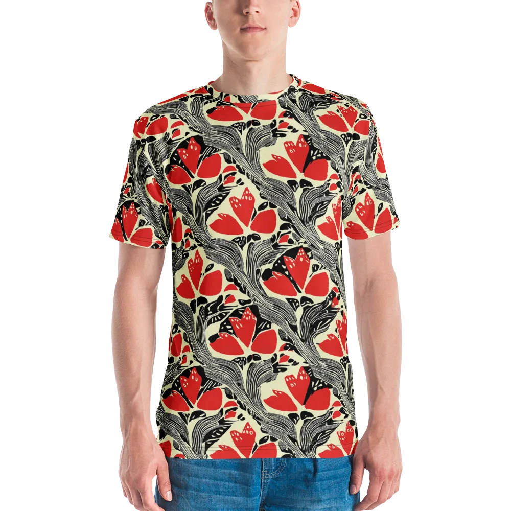 Scarlet Filigree on Men's Crew Neck T-Shirt — Front
