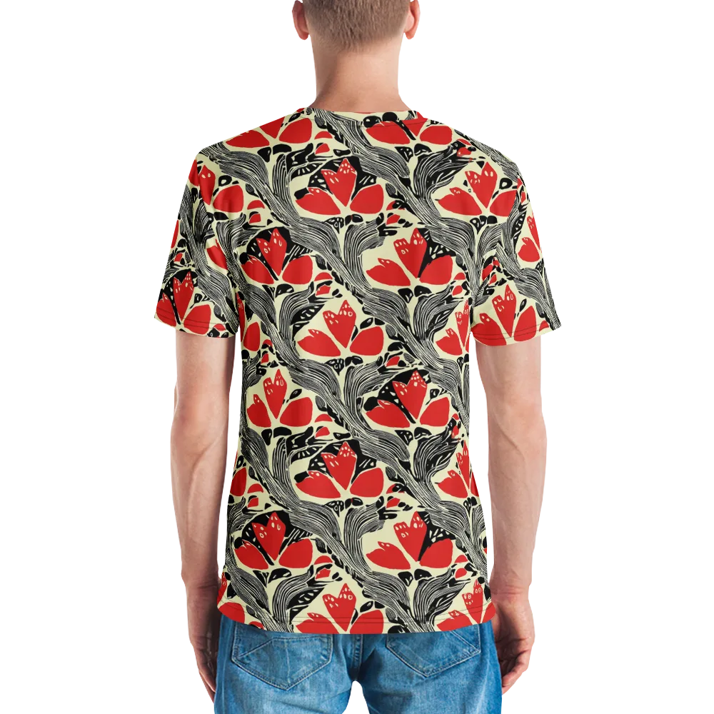 Scarlet Filigree on Men's Crew Neck T-Shirt — Back