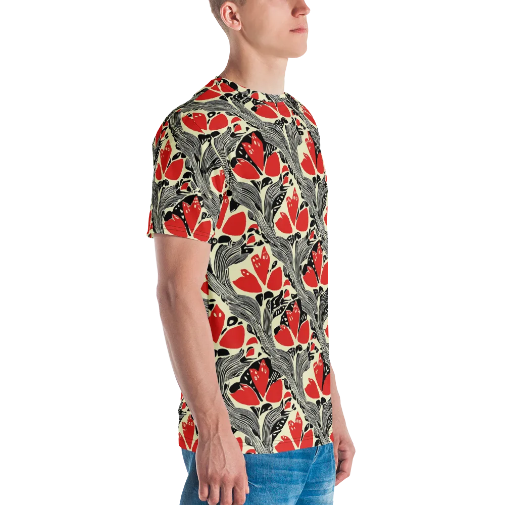 Scarlet Filigree on Men's Crew Neck T-Shirt — Right