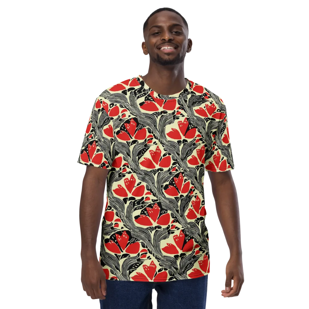 Scarlet Filigree on Men's Crew Neck T-Shirt — Front