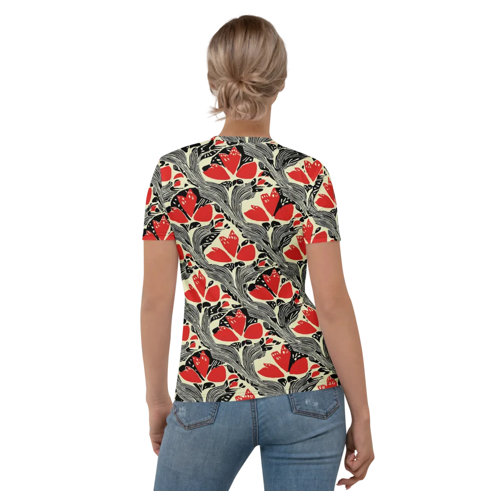 Scarlet Filigree on Women's Crew Neck T-Shirt — Back