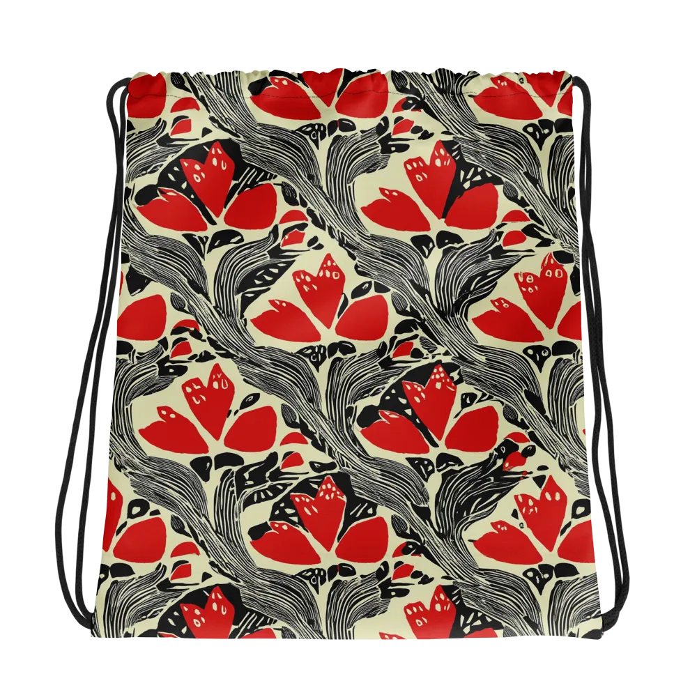 Scarlet Filigree on Drawstring Bag — Photo