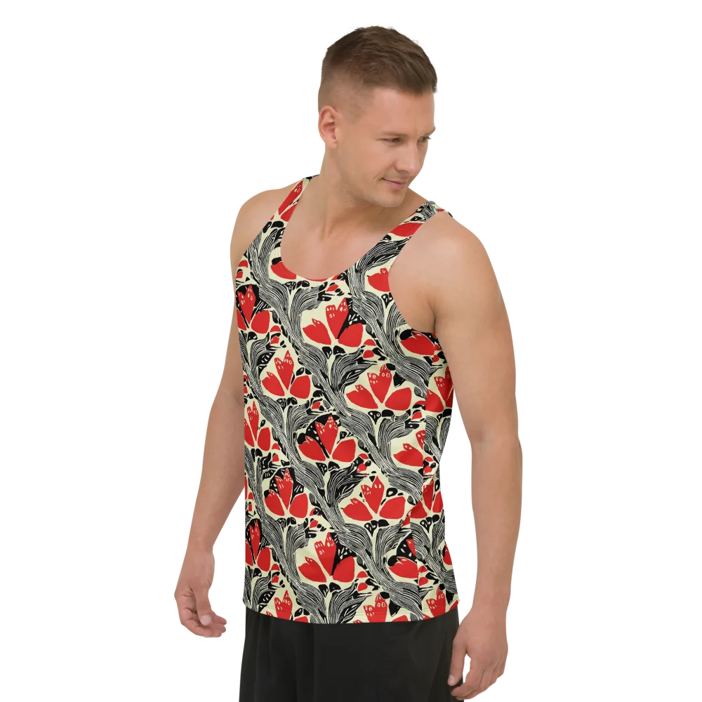 Scarlet Filigree on Men's Tank Top — Left Front