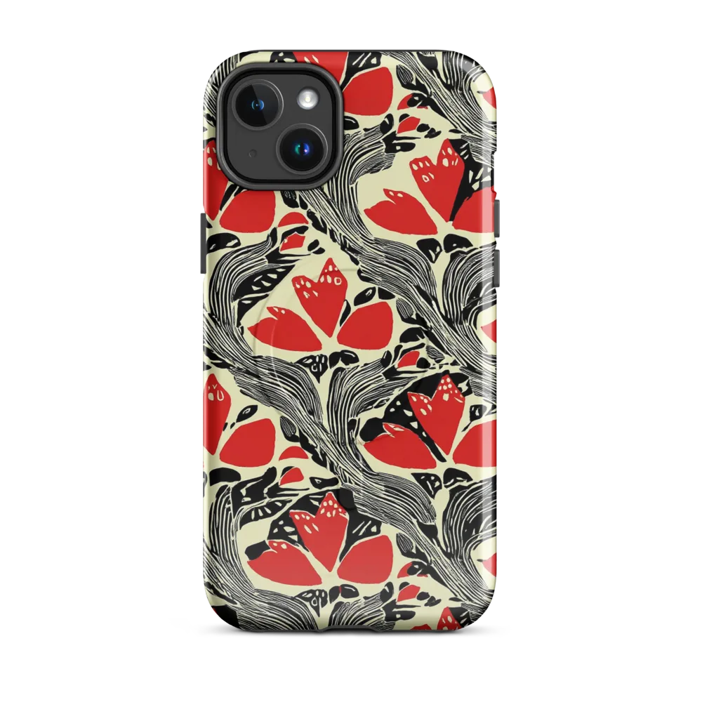 Scarlet Filigree on MagSafe Tough Case for iPhone® — Front